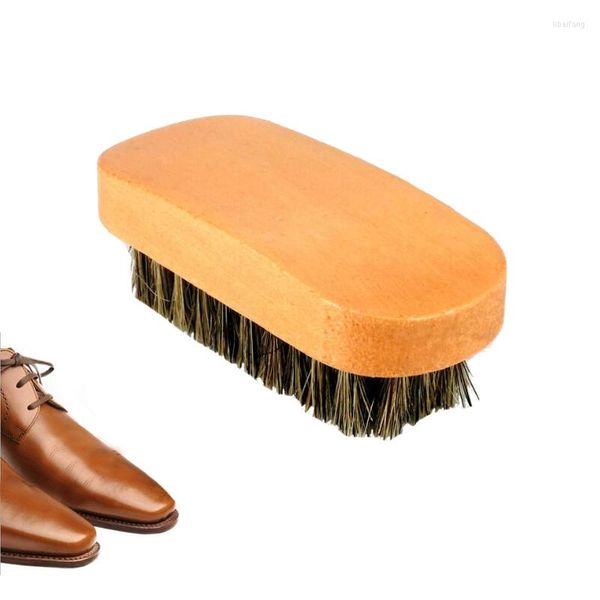 Cepillos de limpieza de madera para almacenamiento de ropa, brillo de zapatos con cerdas de pelo de caballo, cepillo de cuidado, bota de ante nobuk