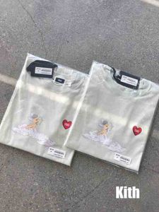 Ropa camiseta 21ss Kith camiseta hombres mujeres Cupido tiro con arco amor estampado moda tendencia cómoda suelta Simple Casual camiseta Ej66