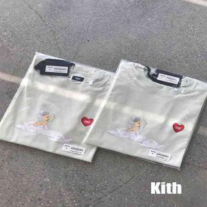 Ropa camiseta 21ss Kith camiseta hombres mujeres Cupido tiro con arco amor impresión moda tendencia cómoda suelta simple casual camiseta55g9273n