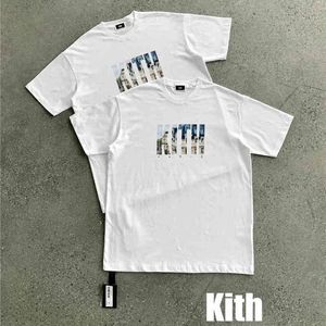 Ropa camiseta de gran tamaño Kith Paris Street Scene hombres mujeres Vintage edición limitada arquitectura camisetas Clothingbizs