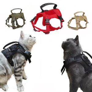Harnais tactique pour chat, vêtements avec poignée, harnais militaire pour petit chien, Service NoPull, gilet réglable pour chat, chiot, marche