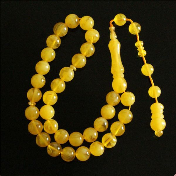 Vêtements Tasbeeh Perle du chapelet musulman 12 mm 33Beads Résine Amber Muslim Tasbih Tesbih Prière islamique