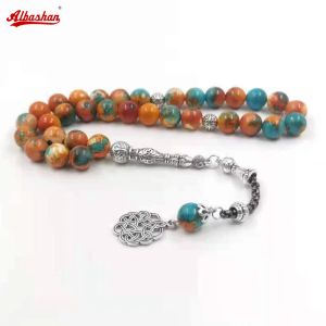 Vêtements Tasbih Agates arc-en-ciel Stone Perles de prière musulmane 33 45 66 99Beads Bracelet Islamic Bijoux Accessoires arabes à portée de main