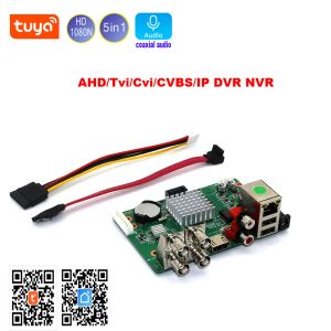 Vêtements Tuya Smart Home XVR Module 4CH AHD CVI TVI CVBS IP 1080N 4 chaînes DVR Board Surveillance Security CCTV NVR pour les caméras 1 SATA