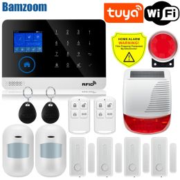 Vêtements Tuya WiFi GSM Protection de sécurité à domicile Système d'alarme intelligente Système tactile Kit de cambrioleur Mobile APP REMOTE COMMAN