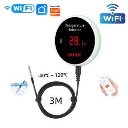 Vêtements Tuya WiFi Température Humidité Senor sonde externe Moniteur à distance Alarme Thermomètre Hygromètre Détecteur Smart Life App