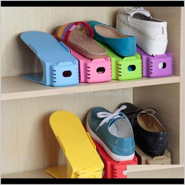 Armario de ropa Estante para zapatos de 8 piezas Estantes de ahorro de espacio de plástico Contenedor de caja Soporte de doble ancho Organizador de zapatos Estante de almacenamiento Rzujx Lycze