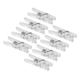 Almacenamiento de ropa armario 100 Uds Clips colgantes de resorte abrazaderas transparentes Clip de plástico pinzas para ropa para papel PosClothing