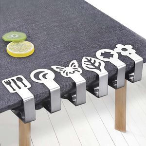 Kledinggarderobe opslag 1 st roestvrij staal tafelkleed clips decoratieve blad klem houder tafel omslagklemmen voor picknick bbq bruiloft dec