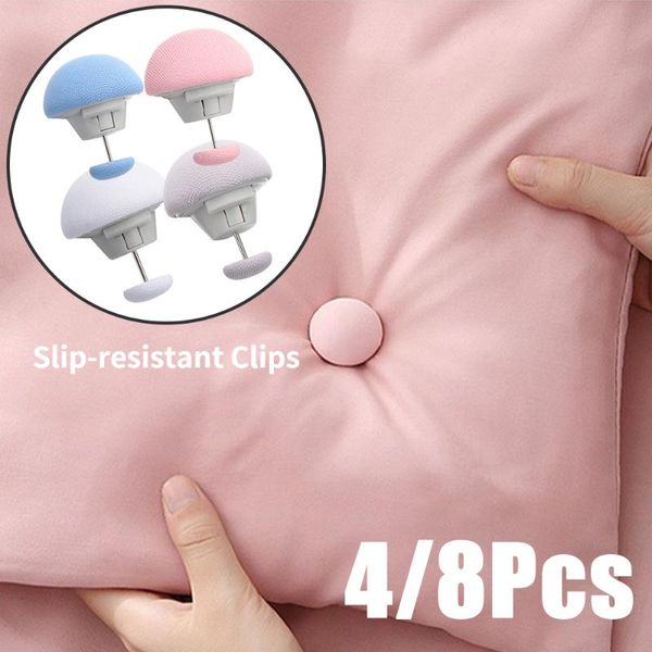 Rangement de garde-robe de vêtements 4/8 pièces support de couette en champignon pinces nordiques antidérapantes pour drap de lit couverture Clip couvre attache support accès