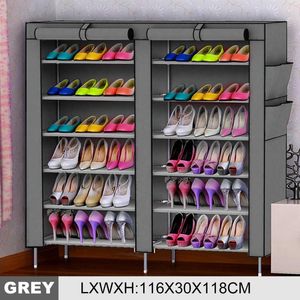 Armoire de rangement pour vêtements 6 niveaux Simple étagère à chaussures armoires bricolage assemblé étagère à chaussures anti-poussière Non-tissé support organisateur étagère