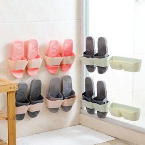 Armoire de rangement pour vêtements 6 pc chaussures organisateur adhésif support mural chaussure cintre gain de place salle de bain pantoufles