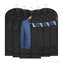 Kleding Kledingkast Stofdicht Ers Waterdichte kleding Stof Er Jas Pak Jurkbeschermer Hangende kledingzakken Kastorganisator Dhmwn