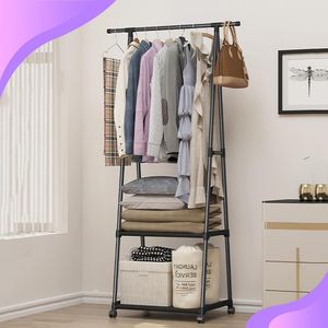 Kleding Garderobe Opslag vloer Hanger Schoenrek Hoed Stand voor thuis slaapkamer Kleding Organisator met wielen Lockers droogrekken