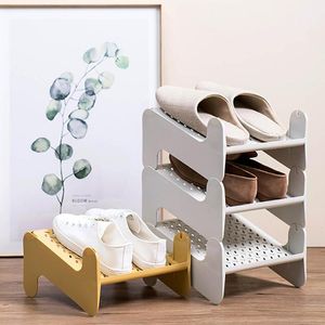 Armoire de rangement pour vêtements, armoire à chaussures en plastique, support empilable, style nordique minimaliste à couches