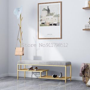 Garde-robe de rangement pour vêtements, tabouret à langer moderne, cintre minimaliste nordique, porche, chambre à coucher, bout de lit, support de montage de magasin