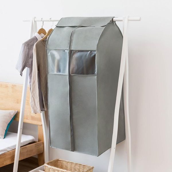 Sac de rangement pour garde-robe de vêtements, sac pour manteau Non tissé 47x59x110cm, organisateur de placard suspendu, vêtements ménagers, sacs à fermeture éclair, fournitures de chambre à coucher pour la maison