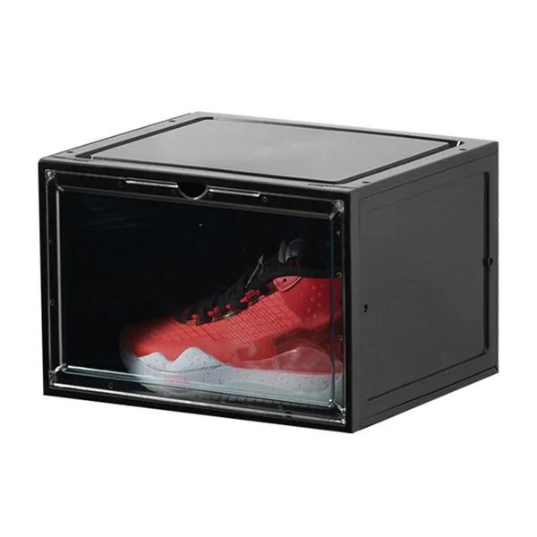 Vêtements Armoire de rangement Boîtes de rangement Contrôle de la voix LED Sneake magnétique côté ouverte Affichage de chaussures Organisateur Clear Plastic Contai DH7AZ