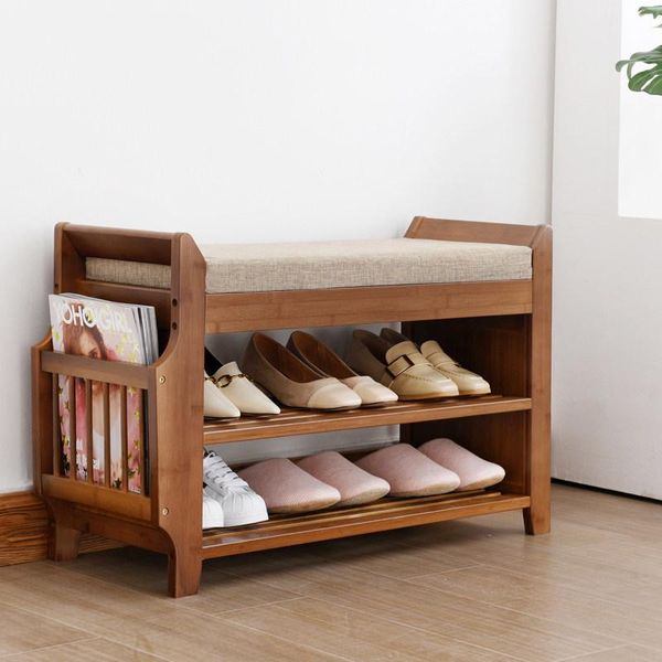 Armario de ropa Almacenamiento Banco de madera maciza Gabinetes para zapatos Entrada clásica Gran ahorro de espacio Meuble Chaussure Muebles para el hogar OC50XGClothin