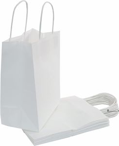Vêtements Garde-robe Stockage Blanc Kraft Papier Sacs-cadeaux en vrac avec poignées Baby Shower Fêtes d'anniversaire Restaurant à emporter RRB11391
