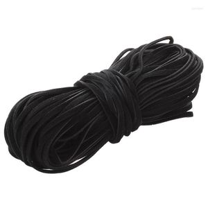 Hilo para ropa -18m Cordón de cinta de cuero de gamuza 2 mm Negro DIY Deco