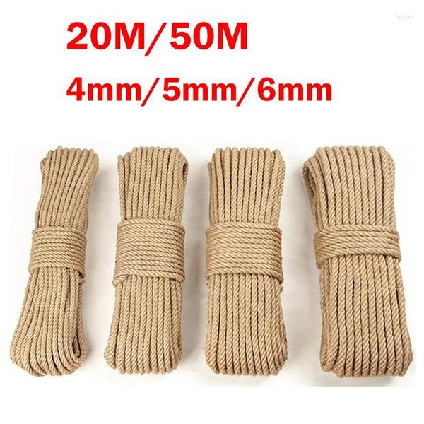 Fil de vêtements 20/50M corde de Jute cordons de sisal macramé pour faire des plantes à fleurs panier suspendu meubles de maison chaise de bureau jambe reliure décor