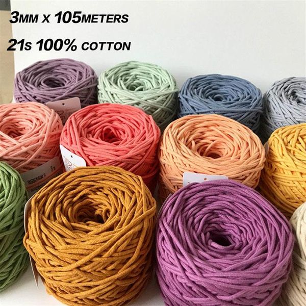 Fil de vêtements 3mm macramé cordon coton tressé corde ondulant ed-cordon pour bricolage artisanat noeud sacs à main tenture murale plante cintre Pill257J