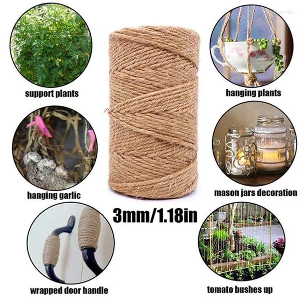 Rouleau de fil de vêtements 3mm ficelle de Jute 100M corde pour la maison jardinage plante photo cintre emballage industriel