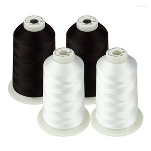 Fil de vêtements Simthread Machine à broder Fil Polyester ÉNORME Bobine 5000 mètres 4 couleurs Pack1