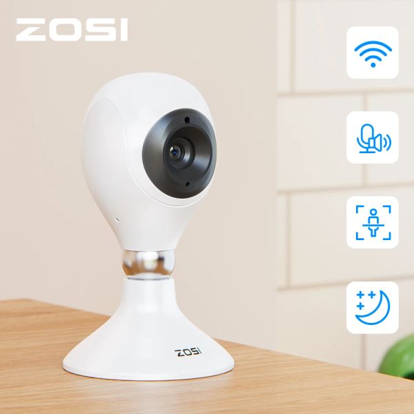 Vêtements Zosi 2K Indoor WiFi Home Security Camera avec 2WAY Cloud Cloud SD Storage 3MP HD Smart Baby Monitor Camera pour animaux de compagnie