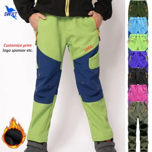 Kleding Jongens meisjes herfst winter warme fleece softshell broek kinderen waterdichte outdoor camping wandel skiën winddichte broek aangepast