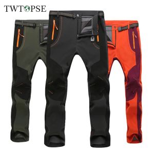 Kleding TWTOPSE Winter Men Women Women Cycling Pants Softshell Thermische waterdichte sportbroeken Winddichte fleece Buiten Bike Bicycle Pants