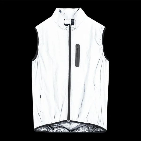 Ropa WOSAWE Juego de chaqueta reflectante Noche Chaqueta de bombardero brillante MTB Bike Bidebrea