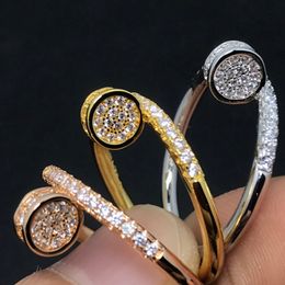 clou ringen Nagel ring Verguld 18K voor vrouw ontwerper US Maat 6 7 8 diamanten RING T0P kwaliteit officiële reproducties mode klassieke stijl prachtig cadeau 002
