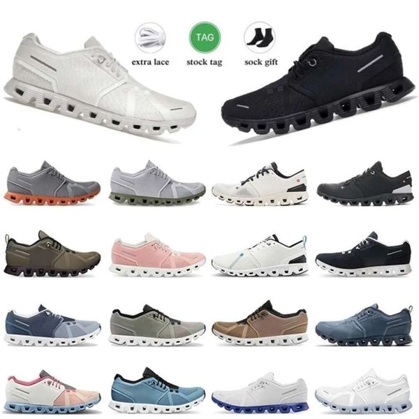 Cloud 5 Chaussures de course Mans Womans 5s Noir Blanc Bleu Gris Olive Lily Rose Frost Trainer Sneaker Femmes Sport S Sur Nuages bas plat