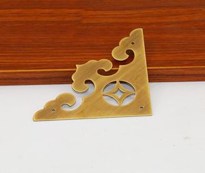 Support d'angle en laiton antique, meuble de bureau, boîte à bijoux, boîte en bois, coin de quincaillerie, dentelle creuse, coin de fleur 5305142