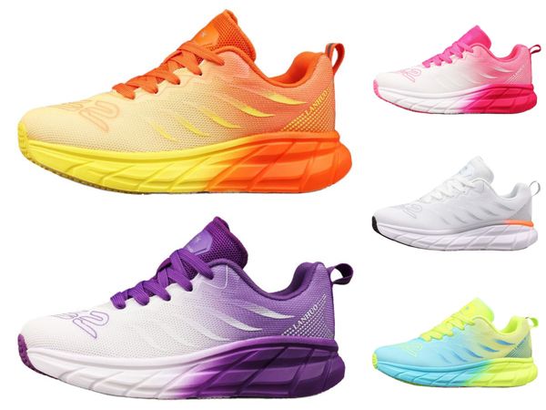 Chaussures de course Cloud Color Chaussures de sport pour hommes Fuchsia Chaussures de course en maille respirante pour hommes et femmes Chaussures de saut légères pour femmes Chaussures de danse carrées à fond souple