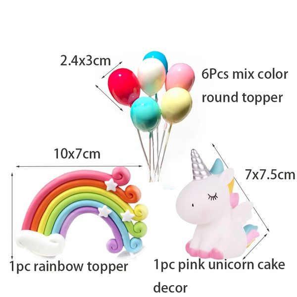 Décoration de gâteau en forme de nuage, arc-en-ciel multicolore pour filles, licorne, drapeaux de gâteau de fête d'anniversaire, décor d'étiquette, dessert de mariage, cuisson de gâteau, top déco