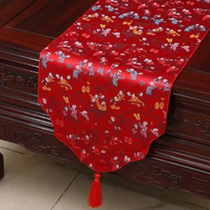 Cloud Extra Lange Chinese Zijde Tafel Runner Verjaardag Kerstfeest Decoratie Tafel Doek Rechthoekige Tafel Mat Bed Runner 300 x 33 cm