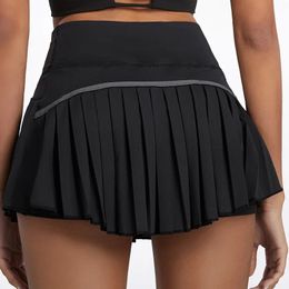 Cloud verbergen veilige tennisrokken XSXXL Gym Golf Running Pleated Pantsskirt Sexy Women Sports Fitness Shorts Pocket High Taille Skort 240329