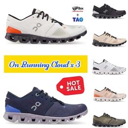 Nuage sur chaussure sur coussin chaussures de course Cloud x 3 entraînement Cross Training chaussure concepteur maille hommes baskets cadre ivoire noir éclipse aimant faon aimant minuit son