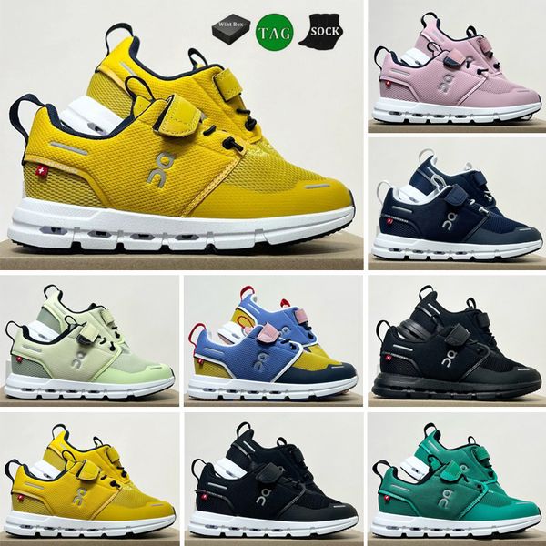 Cloud Play Kids Running Shoes Designer on Classics Black Midnight Blue Mustard Seedling Green Marshallow Pink Mint Green Babys Outdoor EUR Taille 22-35