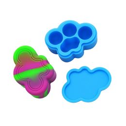 Forme de nuage coloré portable antiadhésif 22ML conteneurs de cire pilule boîte de silicone pots outil de stockage pot porte-huile narguilé shisha accessoires DHL