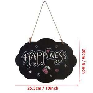 Forme de nuage suspendu tableau noir en bois double face effaçable tableau Wordpad bricolage message tableau noir bureau fournitures scolaires WLY BH4586