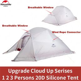 Cloud Up 1 2 Cuerpo de tapa de 3 personas al aire libre Ultralight portátiles de campamento portátil con carpas de senderismo de viajes de silicona 20d 240408