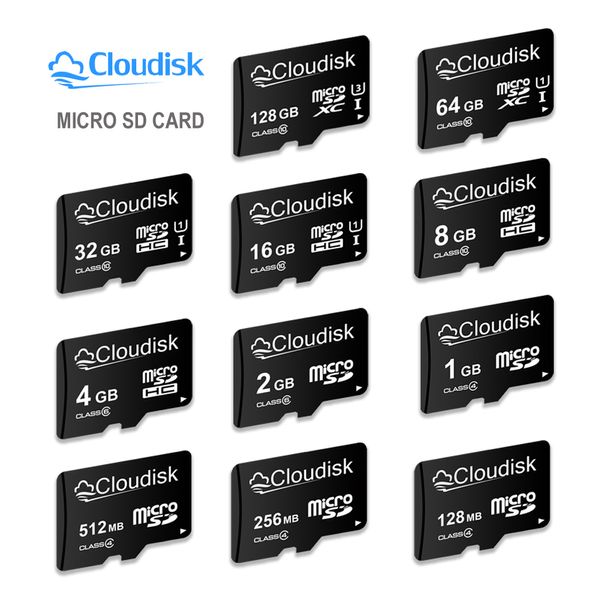 Cloudisk Micro SD Card 128GB 64GB 32 Go de 16 Go de 8 Go de Catégorie 12GB 128MB 128MB Capacité réelle MicroSD SDHC SDXC TF U1 U3