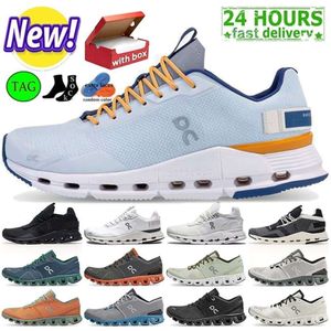 Cloudnova con caja de nubes en zapatos para correr Hombres Mujeres Zapatillas de deporte Black Eclipse Demin Ruby Eclipse Rose Iron Leaf Silver Orange Triple White para mujer para hombre