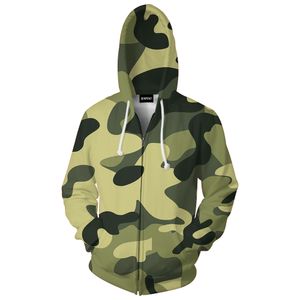 Cloudstyle 2017 3d Imprimer Hommes Zipper Hoodies Camouflage Pull 3d Hoodies À Manches Longues Survêtement Harajuku Style Sportwear Plus