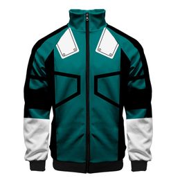 Cloudstyle Men's Jacket My Hero Academia Anime Cosplay Hoodie Boku No Hero Academia Costume Izuku Sweat Zipper Jacket 201120