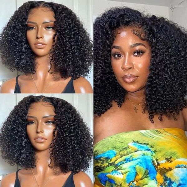 Cousure Human Hair Wigs Bob Wig Curly Lace Frontal for Women Moxika